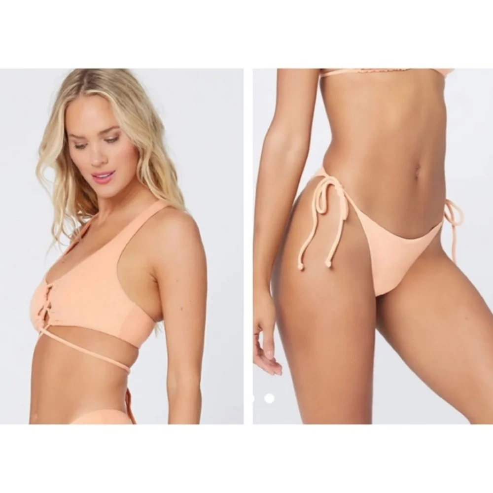 L*Space Terrycloth 2Pcs Bikini Swimsuit Set Dax Top and Lennox Bottom Classic S